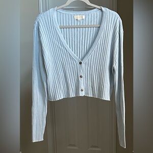 LA Hearts Light Blue Ribbed Crop Top